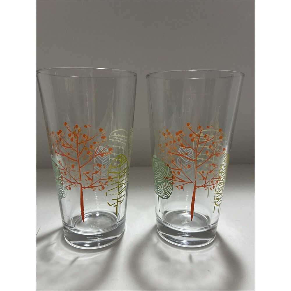 MCM Libbey "Timber Shadows" Autumn Trees 1960-1970s
